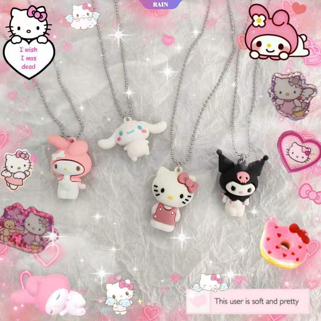 SANRIO Vòng Cổ Dài Mặt Búp Bê Cinnamoroll Kuromi Hello Kitty My Melody Harajuku Thời Trang Làm Quà Tặng Cho Nữ