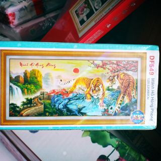 Tranh đính đá mãnh hổ hùng phong kt 125*60cm(hình thật)