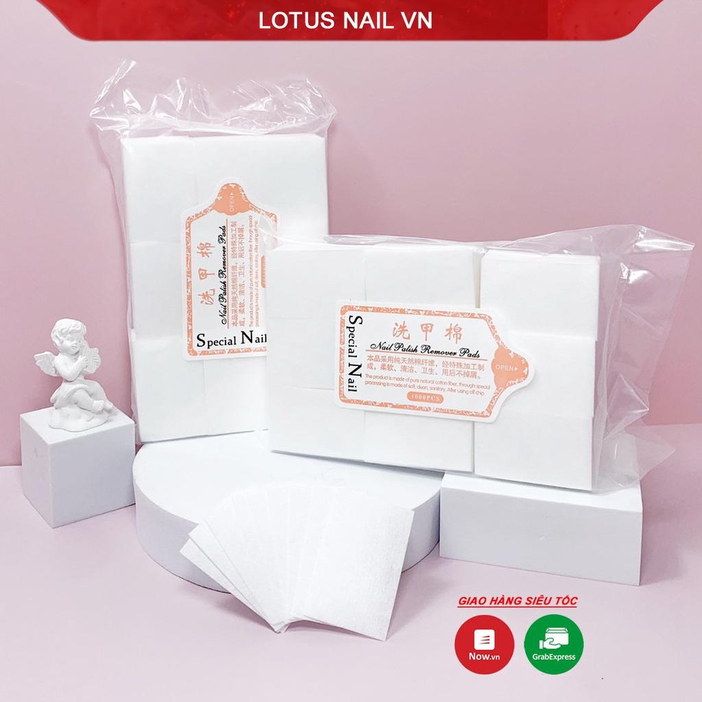 Giấy lau gel cứng 1000 miếng, giấy vệ sinh móng loại dày không xù lông