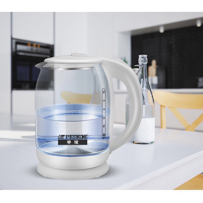 Ấm Siêu Tốc Thủy Tinh - Ấm Đun Nước Thủy Tinh Công Suất Lớn 1500W Dung Tích 1.8 Lít HB88