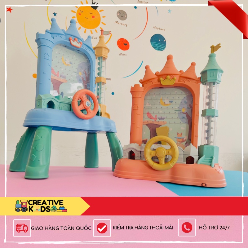 Bộ đồ chơi thả hứng bóng cho bé trai bé gái ánh sáng âm nhạc vui nhộn giải trí kích thích trí tuệ (ZigzagCastle)