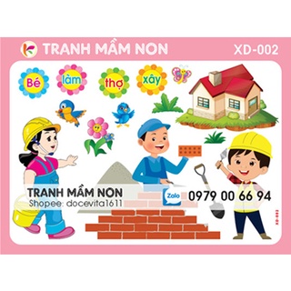 Decal mầm non - bé làm thợ xây xd-002