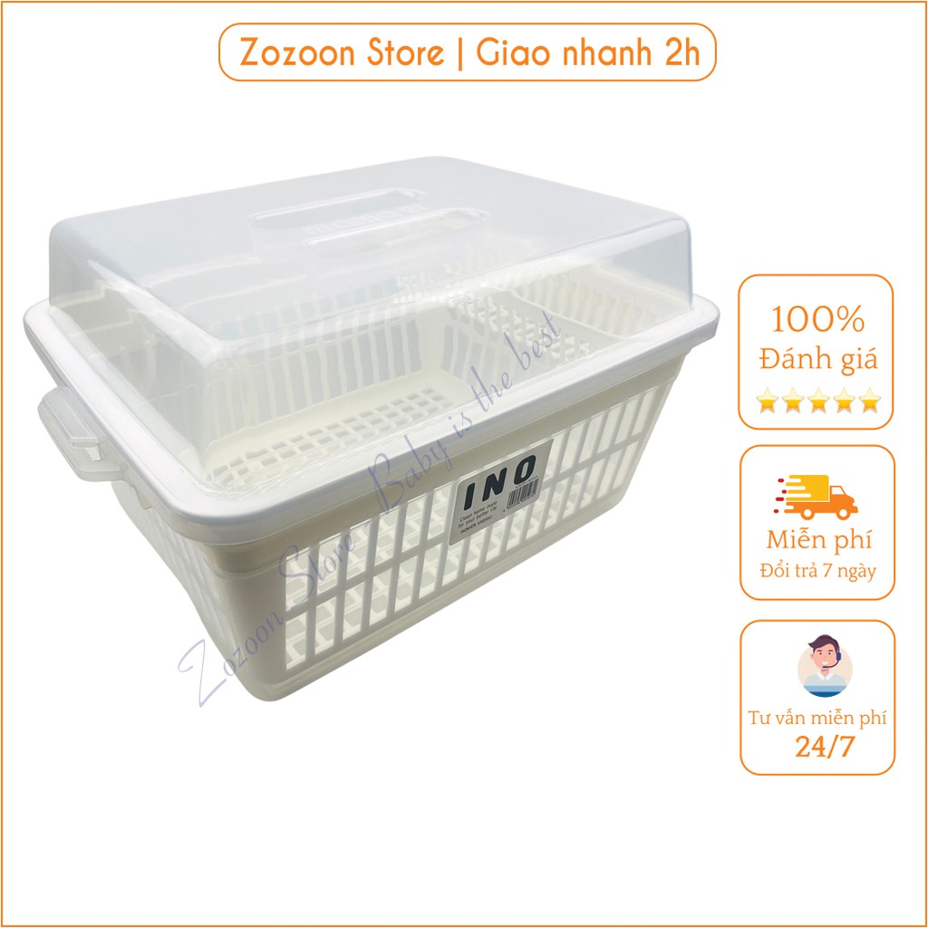 Giá úp đồ ăn dặm có nắp cao cấp Inomata Nhật Bản - Zozoon Store