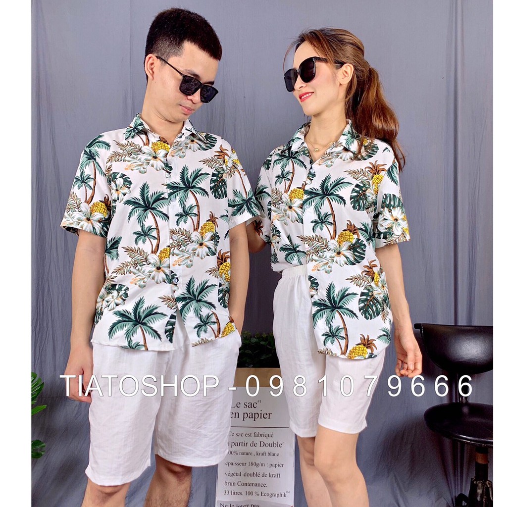 [Đủ size NAM-NỮ] ÁO SƠ MI HAWAII đi biển mùa hè, hoạ tiết hoa lá trái cây cho nhóm, gia đình, team, công ty | BigBuy360 - bigbuy360.vn