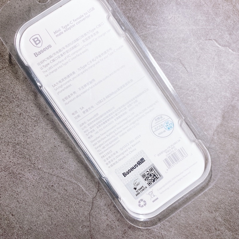 Đầu chuyển Baseus OTG USB sang Type C  cho sạc nhanh 18 20W