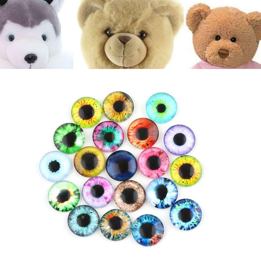 Set 1 20 Con Mắt Nhựa 10MM / 16MM / 20MM Trang Trí Thủ Công Mới