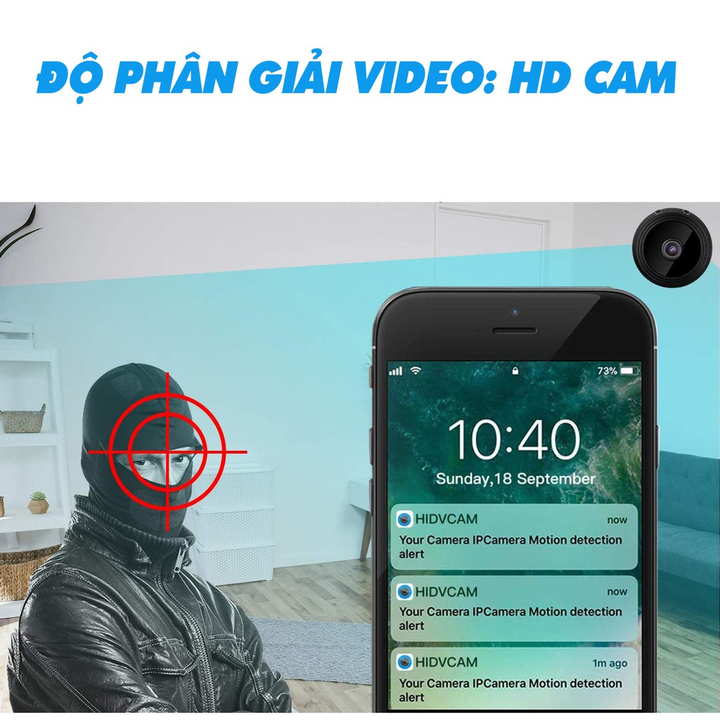 Camera Giám Sát Không Dây A9, Camera Wifi Chống Trộm, Có App Xem Từ Xa - CC3047