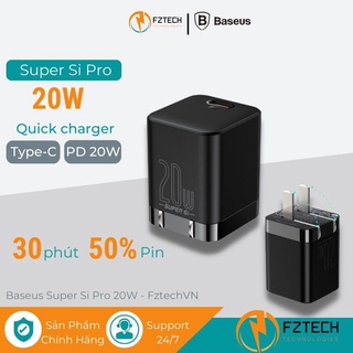 Củ sạc nhanh 20w baseus super si pro fztechvn cốc sạc nhanh chính hãng cổng type-c pd 3.0 nhanh gấp 3 lần cho điện thoại