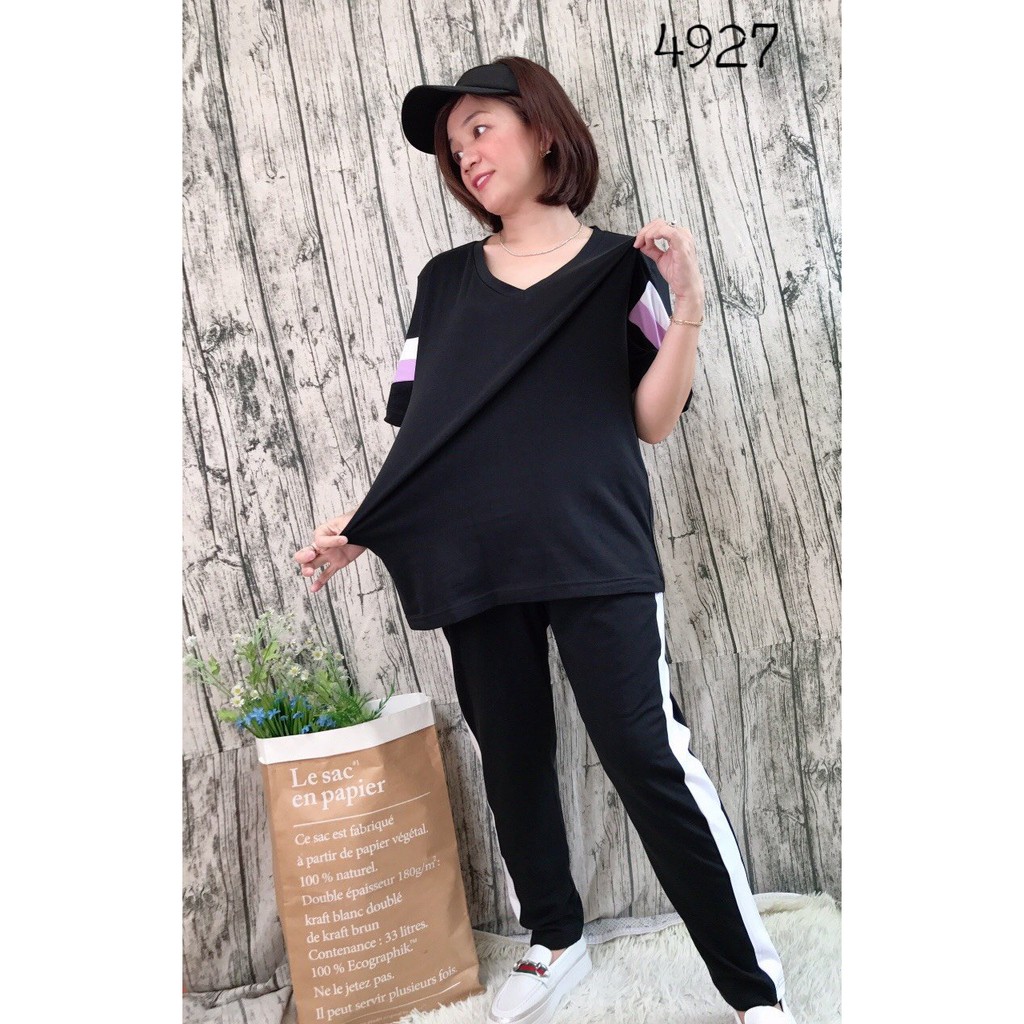 Bộ dài BIG SIZE nền Đen phối màu 4927