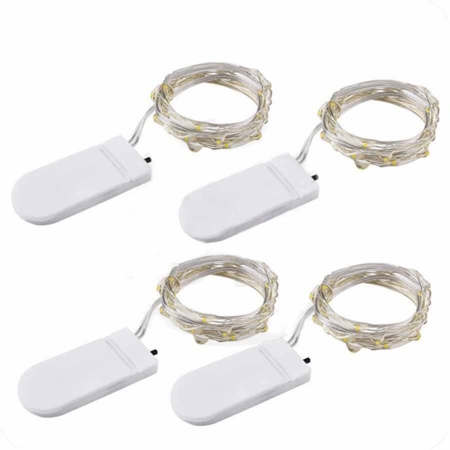 SÁNG VÀNG - DÂY KẼM - TẶNG PIN đèn led fairy light/ đom đóm/ chipsbling Pin CR2032 1M 2M 3M 5M 10M