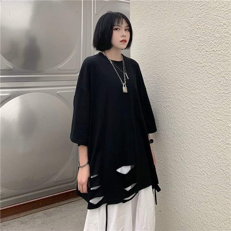 Áo thun trơn rách,ANMINH, chất cotton ,from60kg đổ về kèm ảnh thật