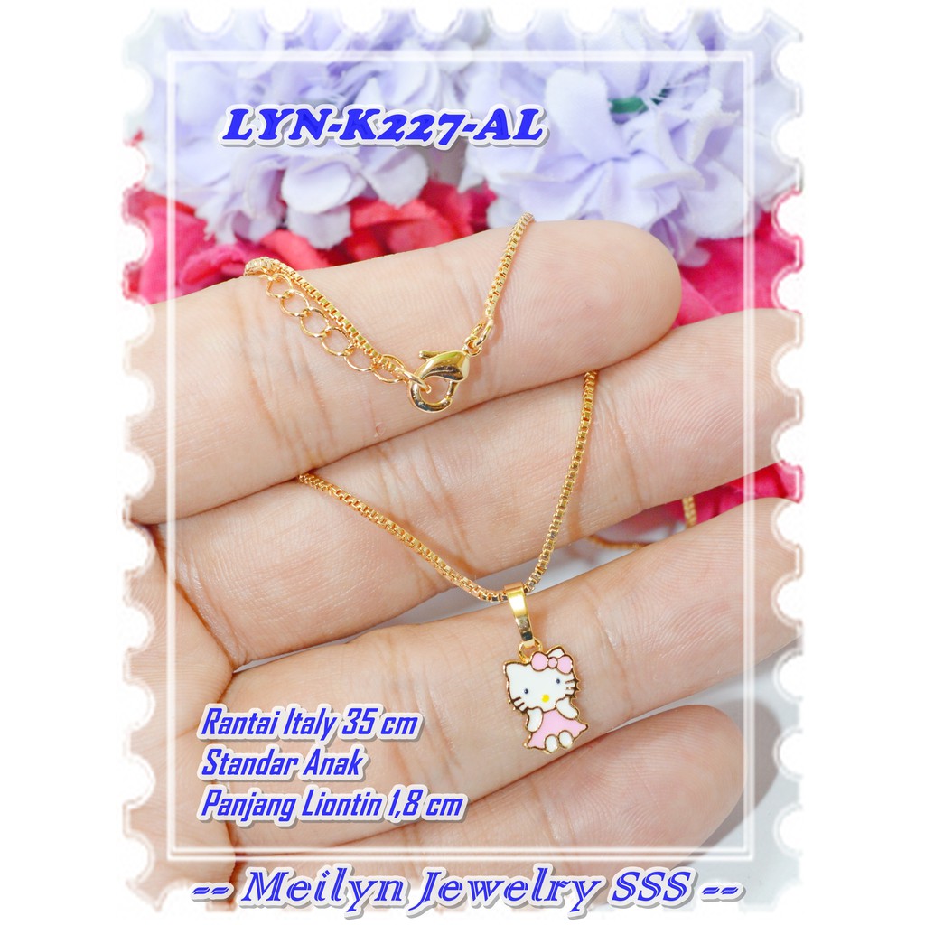 Dây Chuyền Mạ Vàng 18k Lyn-k227-al Hình Mèo Kitty Xinh Xắn Cho Bé