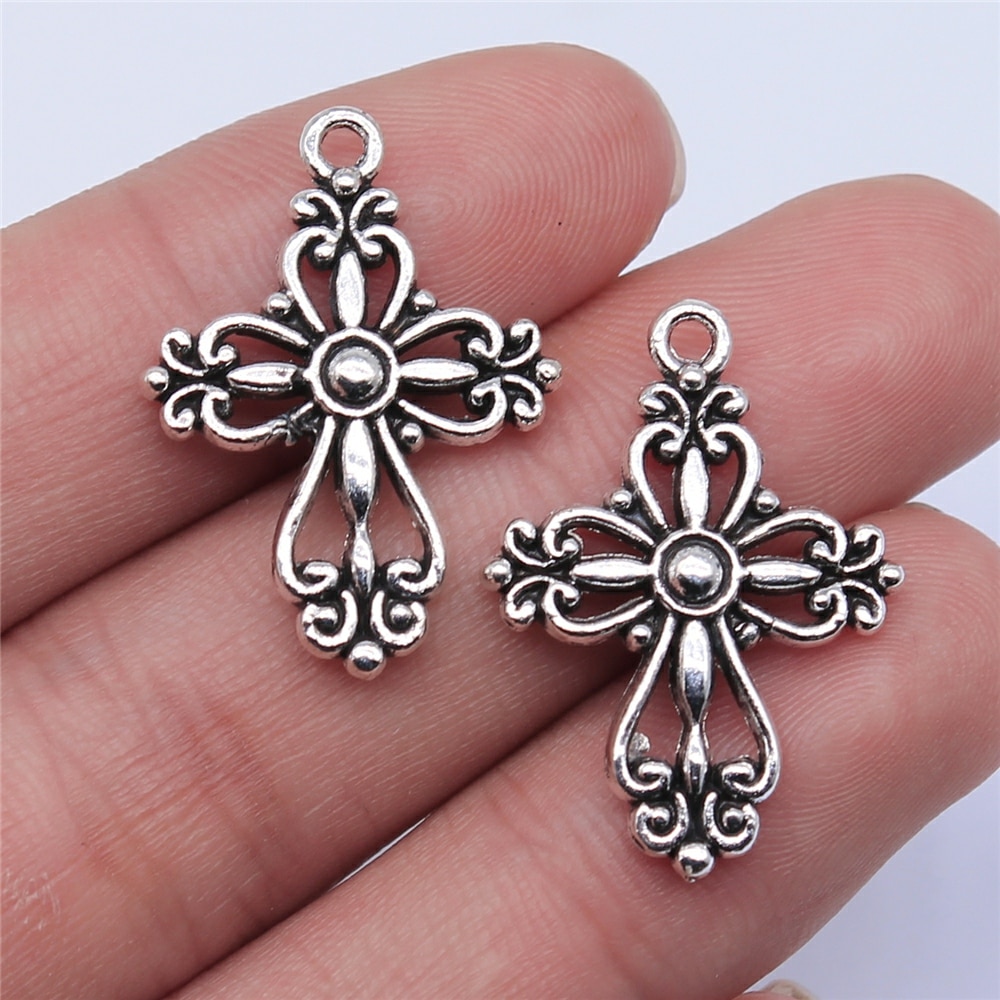 CHARMS Set 10 Mặt Trang Sức Hình Chữ Thập 28x20mm