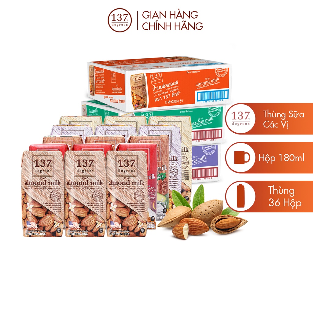 Thùng MIX 4 Vị Sữa Hạt 137 Degrees Thái Lan - 12 Lốc