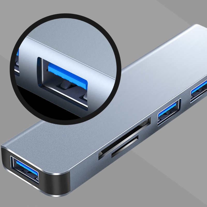 Bộ Chia 5 Cổng USB 3 0 Kèm Đầu Đọc Thẻ SD TF Cho Windows PC fo