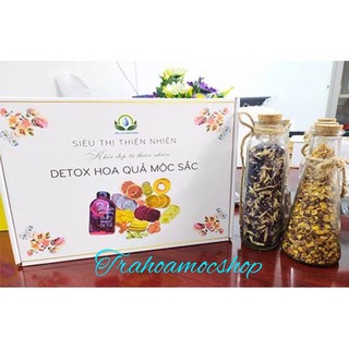 Detox Hoa Quả Sấy Khô Mộc Sắc- không chất bảo quản( hộp 30 gói tặng chai-đường ăn kiêng-ống hút)