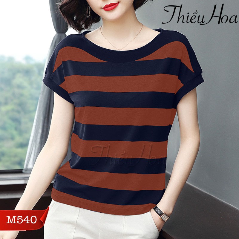 Áo Thun Sọc Đơn Giản Cotton Thiều Hoa M540