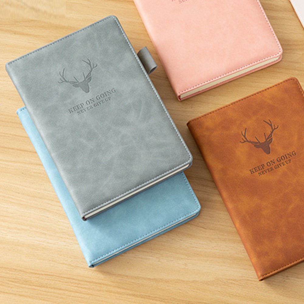 Sổ tay dày A5 bìa họa tiết màu trơn đơn giản làm nhật kí / sổ kế hoạch