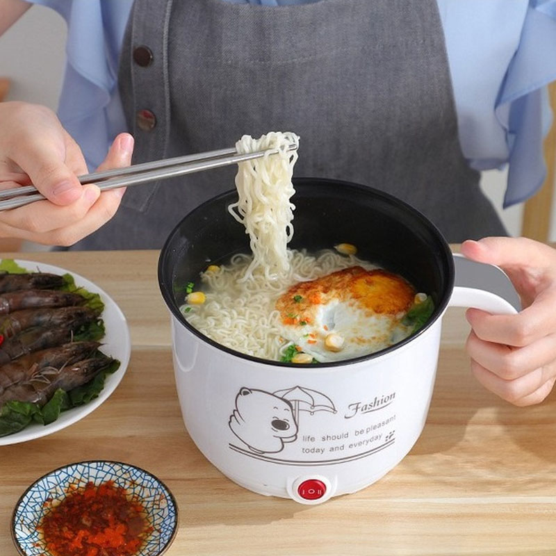 Ca Nấu Mì Đa Năng Có Tay Cầm 1,8L - Nồi Lẩu Điện Mini Kèm Nồi + vỉ hấp inox（Nhiều màu） | BigBuy360 - bigbuy360.vn