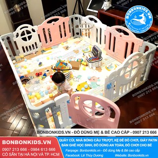 Quây cũi nhựa cho bé Hàn Quốc Newber Kitty bo góc (1m8x2m) cao cấp - Quây bóng cho bé