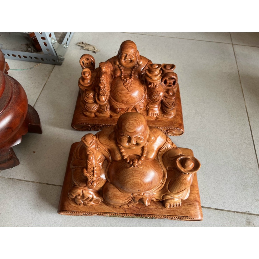 Tượng phật Di Lặc gỗ Hương siêu đẹp vạn sự như ý ngang 30cm