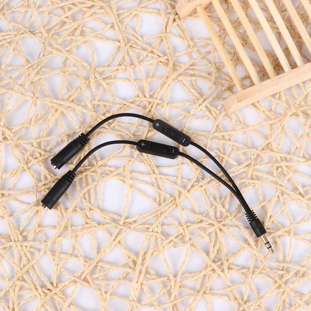 Dây Cáp Âm Thanh Chất Lượng Cao 3.5mm One-Divided-two Sang 2 Đầu Điều Khiển Âm Lượng