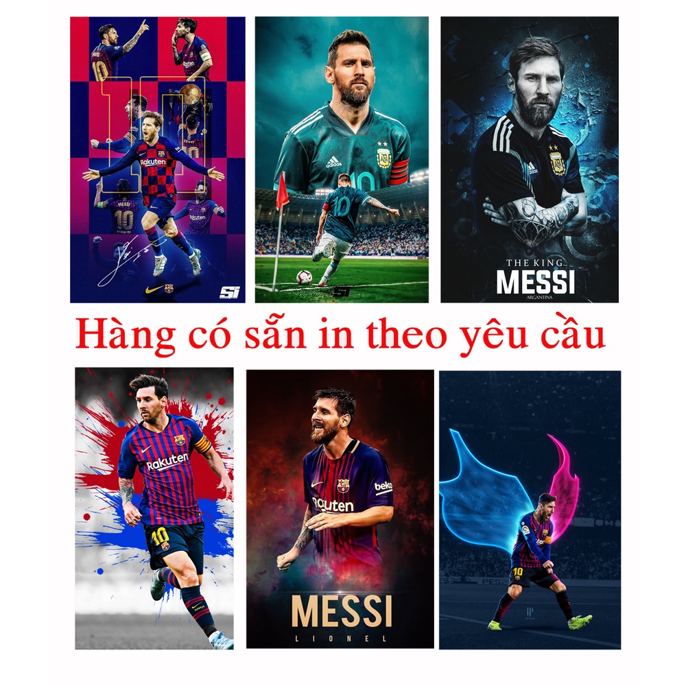 poster tranh treo cầu thủ bóng đá Lionel Messi