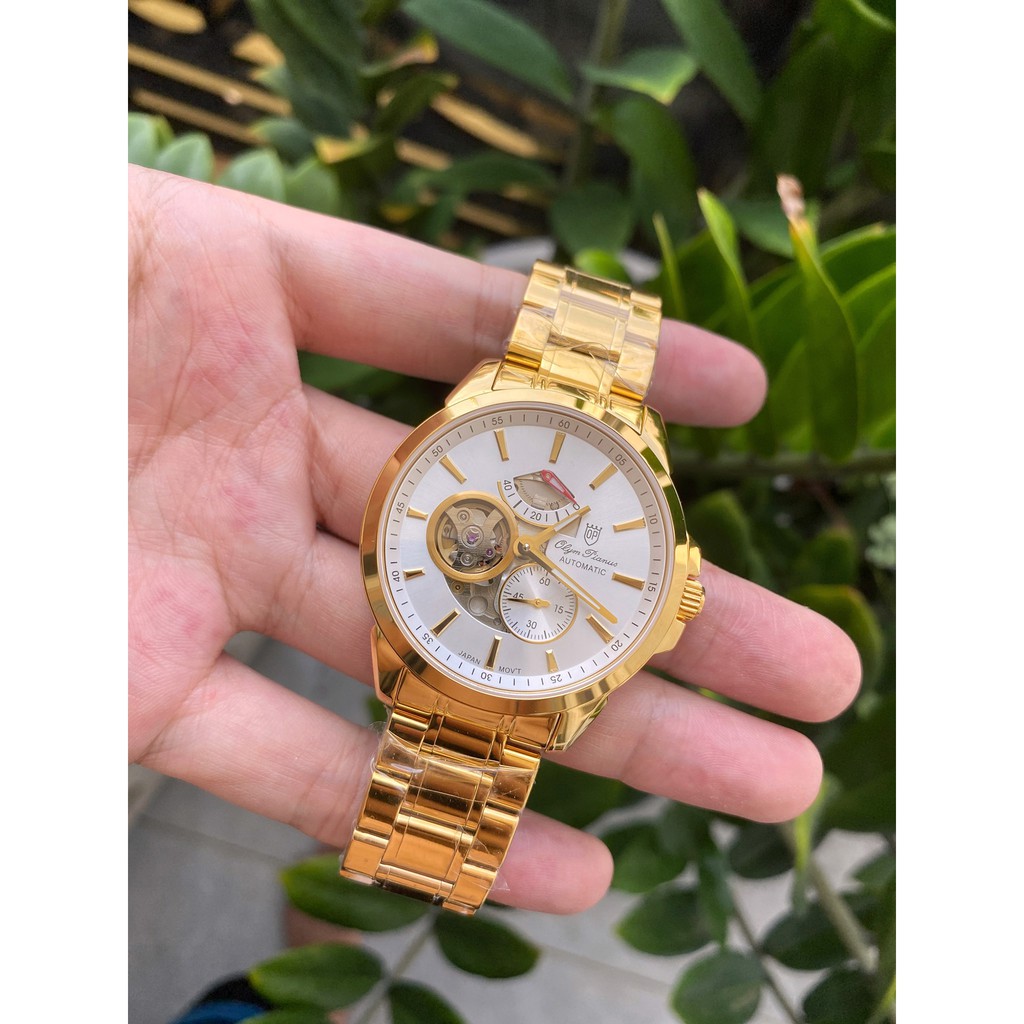 Đồng hồ nam dây kim loại mặt kính sapphire automatic Olym Pianus OP9908-88 OP9908-88