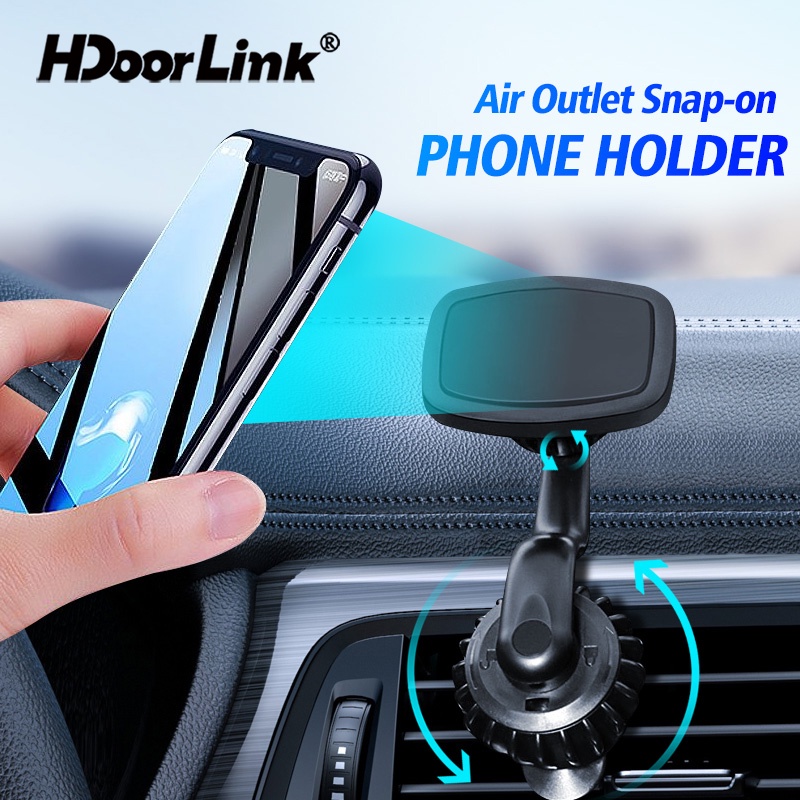 Giá đỡ điện thoại HdoorLink xoay 360 độ từ tính đa năng gắn cửa gió điều hòa xe hơi