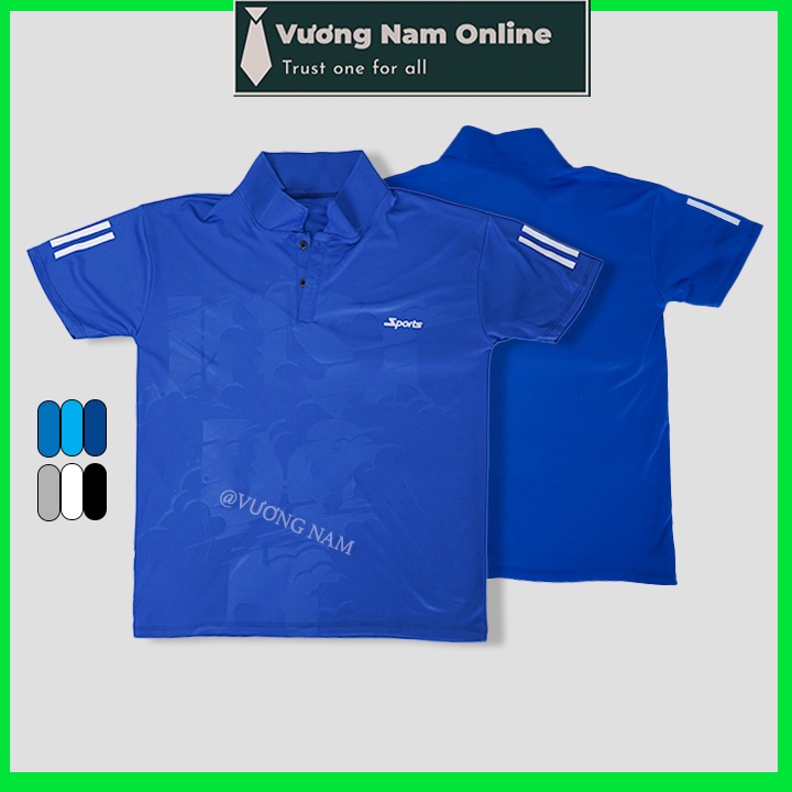 Áo thể thao nam cổ bẻ chất thun lạnh vân dập đẹp co giãn 4 chiều VN90A