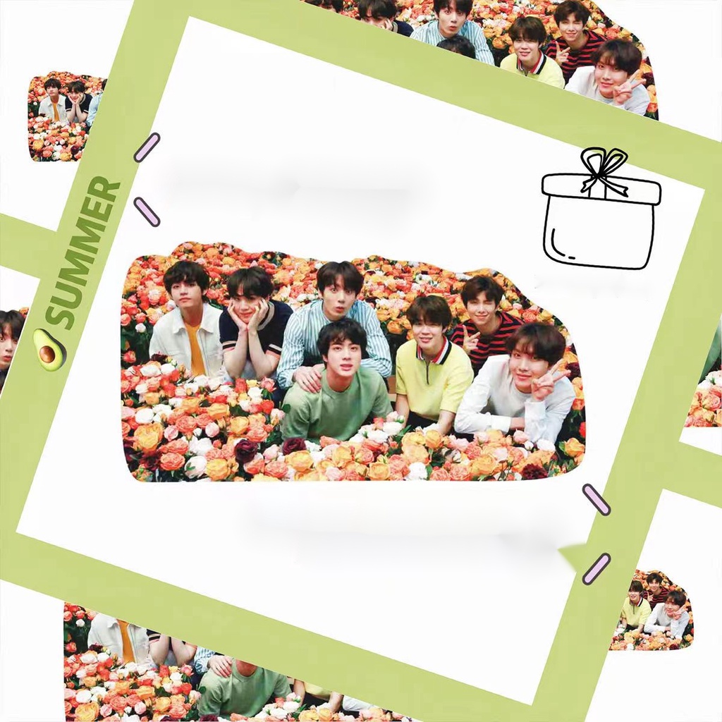 Hình dán trang trí điện thoại di động BTS ngẫu nhiên, hình dán hoạt hình dễ thương