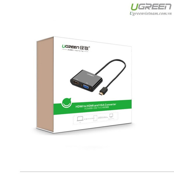 Cáp chuyển đổi HDMI to VGA&amp;HDMI chính hãng Ugreen 40744 cao cấp