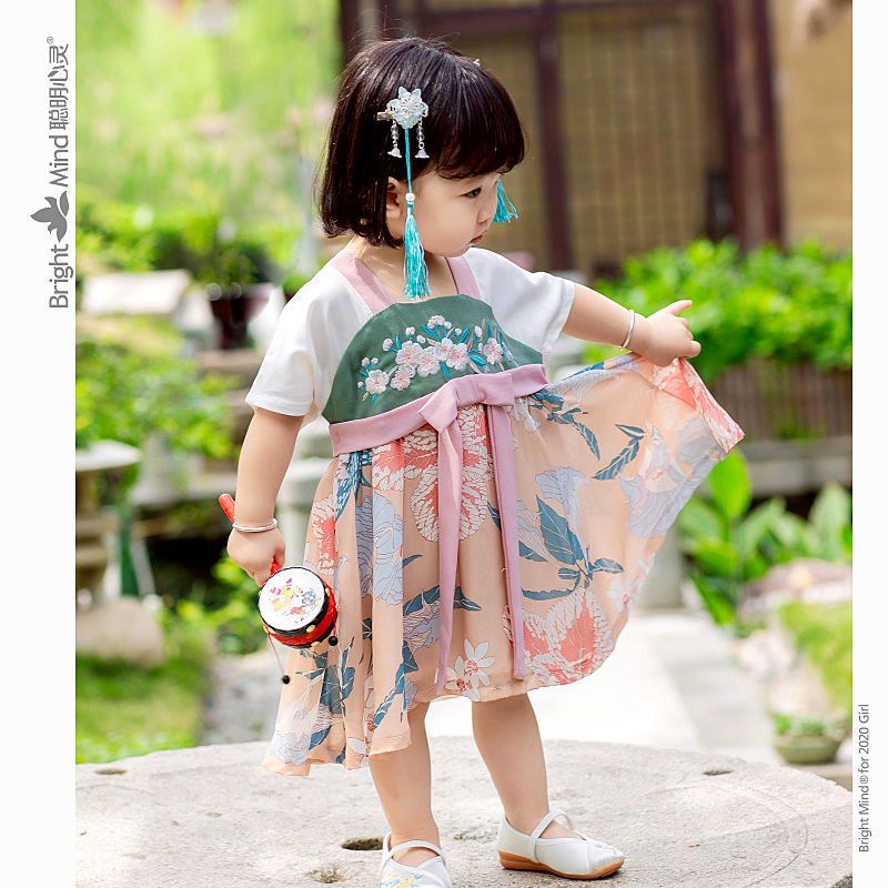 Đầm Công Chúa Hán Phục Tay Ngắn Chất Liệu Chiffon Thời Trang Mùa Hè Mới 2022 Cho Bé Gái