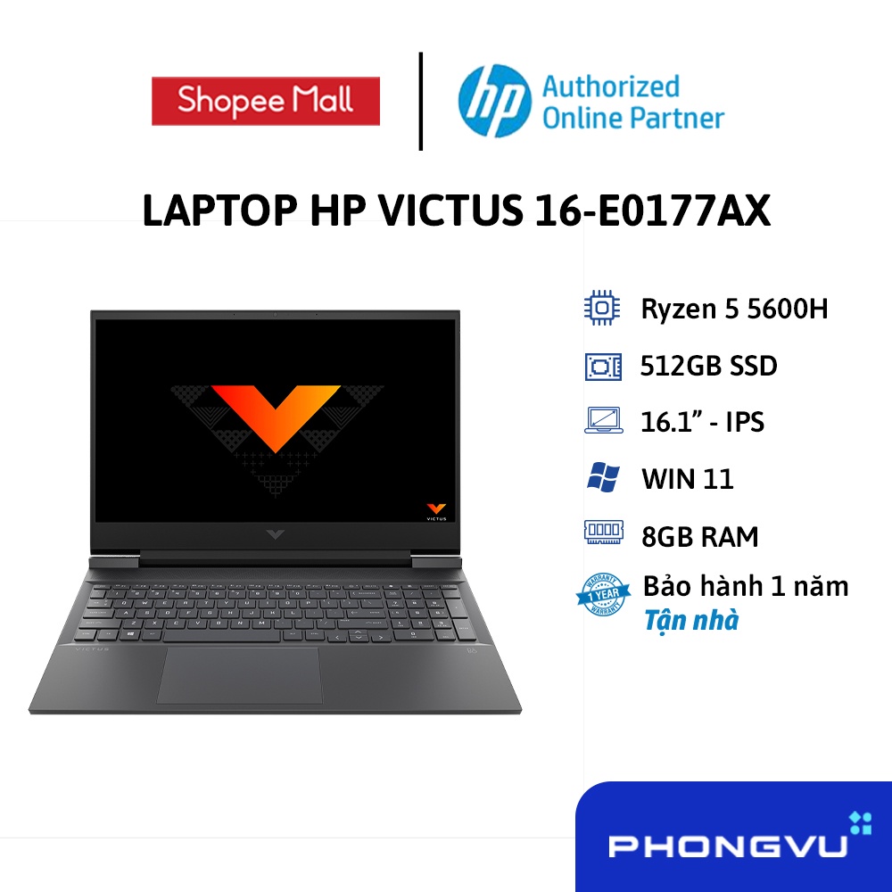 Laptop HP VICTUS 16-e0177AX 4R0U9PA- Bảo hành 12 tháng