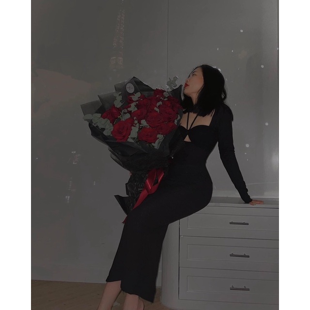 Đầm body dài tay dáng dài mặc được 2 kiểu-Dưới 52kg | BigBuy360 - bigbuy360.vn