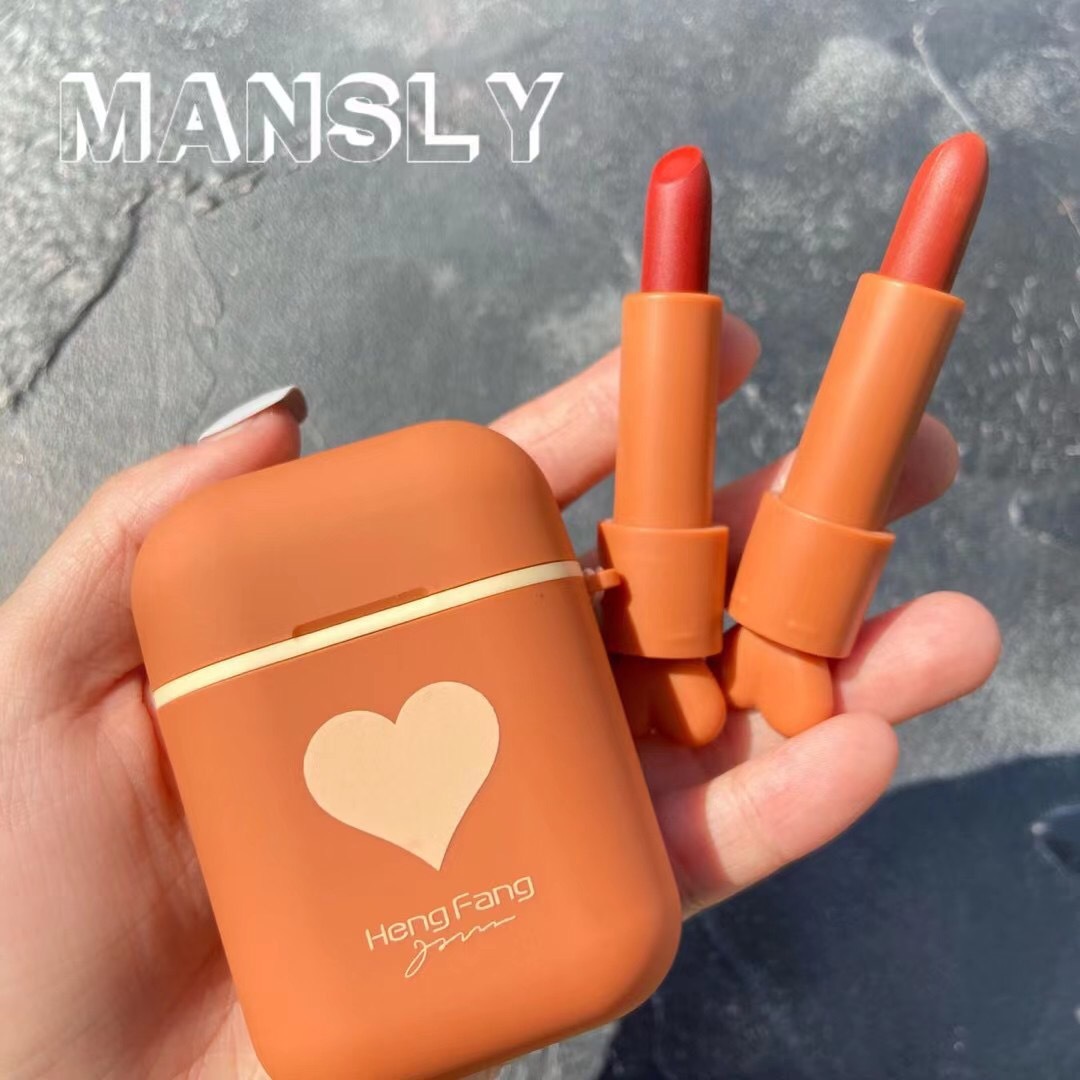 Bộ 2 son HengFang vỏ giống hộp sạc tai nghe airpods S+ kèm dây đeo tay | BigBuy360 - bigbuy360.vn