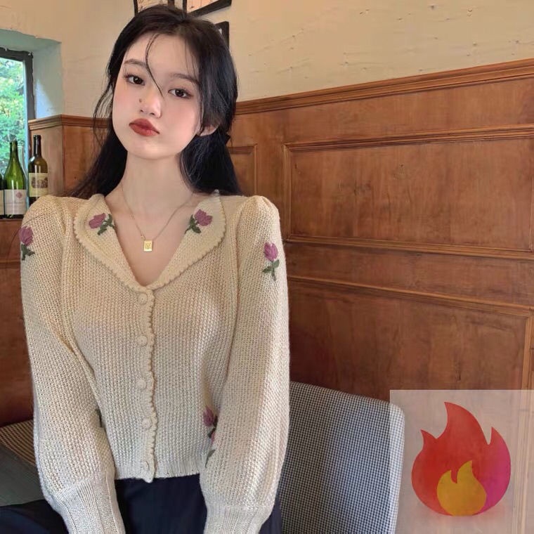 Áo len dệt kim mỏng dáng rộng thiết kế mới thời trang theo phong cách hàn quốc