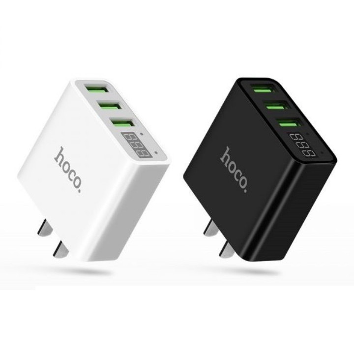 Cốc sạc Hoco C15 3 cổng USB,màn led báo điện áp,BH 1 năm