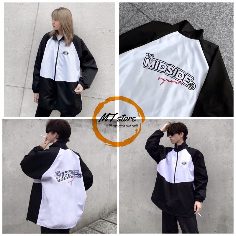 Áo Khoác Dù TMS LOGO MIDSIDE Nam Nữ Ulzzang Unisex Form Rộng Bomber Jacket
