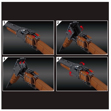 Đồ chơi lăp ráp non lego - Mould king 14016 double bareled tỉ lệ 1:1 1015 mảnh ghép