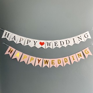 Dây chữ Happy Wedding trang trí phòng cưới