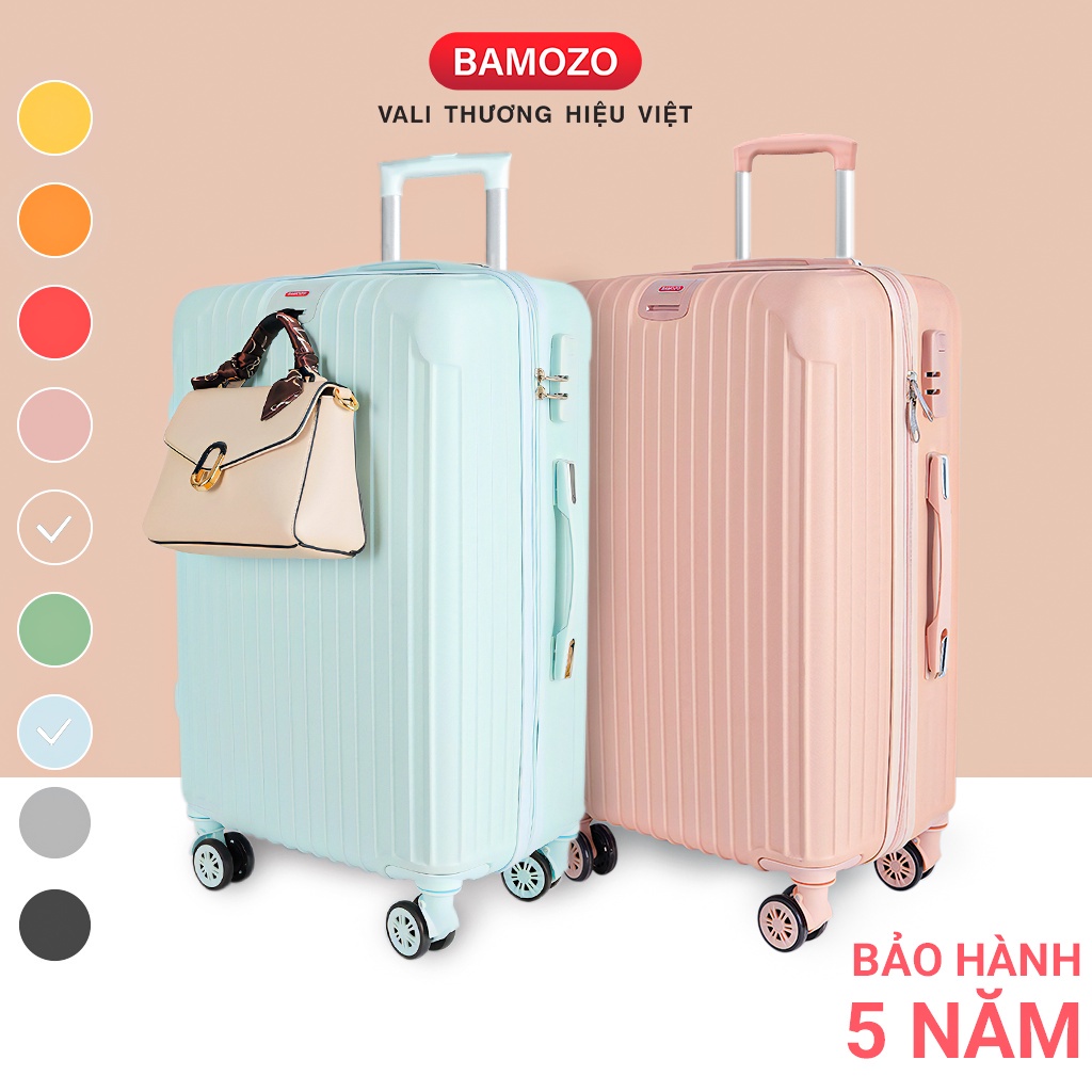 Vali Bazomo Size 20 Size 24 Inch Nhựa Bền Đẹp Chống Va Đập Trầy Xước Chống Nước Bảo Hành 5 Năm mã 8801 cao cấp