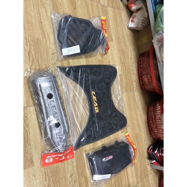 Giá trọn bộ 4 món ốp đủ xe LEAD 2013->2015 bao gồm có Sàn chân +Ốp pô +Ốp quạt gió +Ốp bầu gió (pô e ) cao cấp giá rẻ