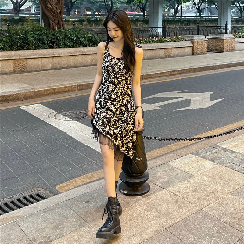 Xiaozhainv Đầm hoa 2 dây/tay ngắn thời trang quyến rũ | BigBuy360 - bigbuy360.vn