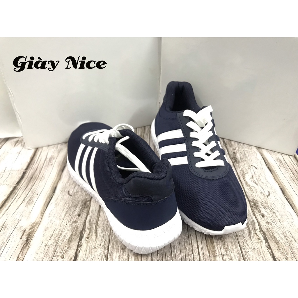 Giày thể thao nam tập gym - chạy bộ - hoạt động thể thao - sneaker nam 3 sọc trắng siêu bền, siêu đẹp
