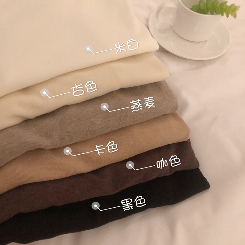 NUZIRO  Áo thun  tay dài cổ cao ôm dáng cho nữ