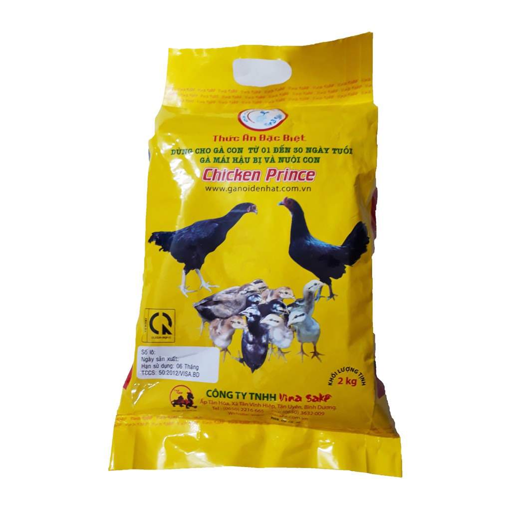 Thức Ăn Cho Gà Con, Gà Mái Hậu Bị Và Nuôi Con Chicken Prince 2kg - Cám Gà Cao Cấp [CHICKEN PRINCE 2KG]