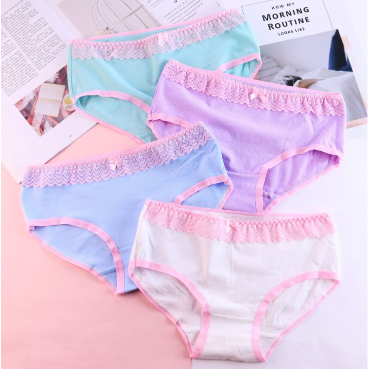 Q!uần Lót Nữ Cotton Phối Ren Cạp Thời Trang Ngang Eo( Q264 ) Hàng Loại Đẹp.