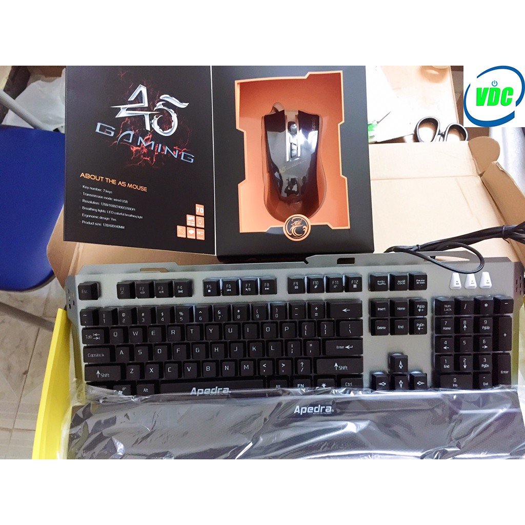Bộ phím, chuột Gaming Apedra Gk-49 + Chuột Apedra A5 | BigBuy360 - bigbuy360.vn