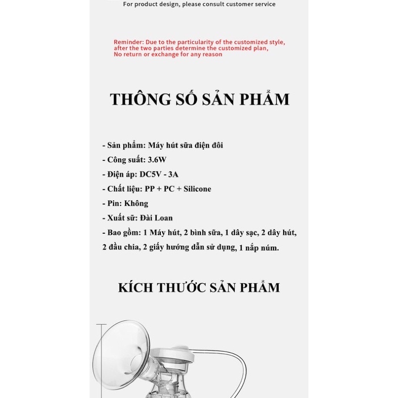 Máy hút sữa điện đôi 5 chức năng 9 cấp lực có massage, hút không đau